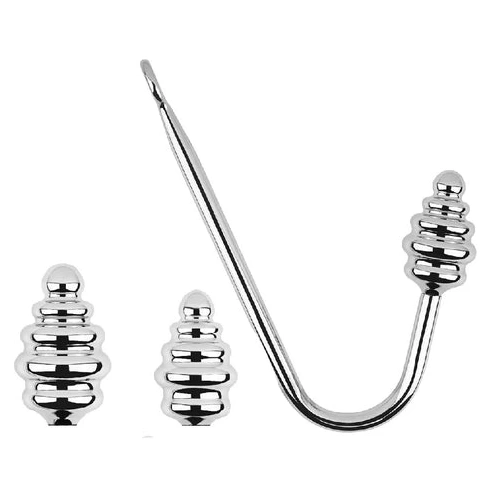 Anal Hooks GreatBenefit Set Anal 8826 Ribbed Screw-in Hook 0918